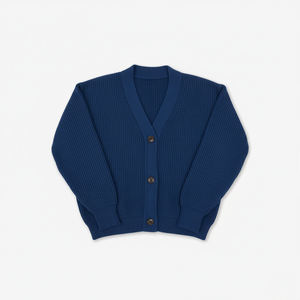 Emballage personnalisé disponible, cardigan en tricot câblé vietnamien simple à col en V, anti-rides, 100% acrylique, 3 boutons, CRAZIGOODS - Product Image 6