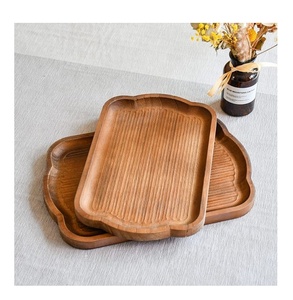 Bandeja Decorativa Hecha a Mano de Madera de Acacia Ecológica con Asas de Metal Bañadas en Oro, Duradera, de Grado Comercial, Segura para Contacto con Alimentos, Moderna - Product Image 4
