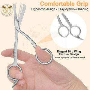 Tijeras para Cejas de Punta Fina Curvadas de Diseño Personalizado, Herramienta de Acero Inoxidable Ligera para el Cuidado de la Belleza para Mujeres - Product Image 4