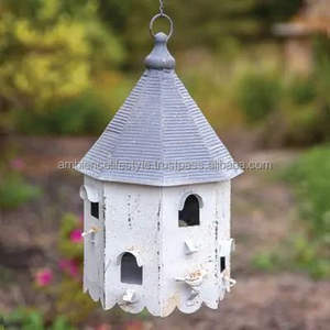Casa de pájaros de metal para decoración de jardín al aire libre, refugio colgante resistente a la intemperie para pájaros pequeños, diseño artesanal - Product Image 6