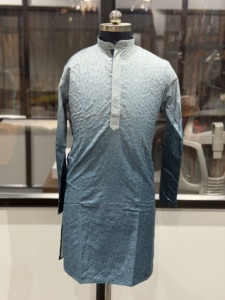 Luxury Sky Blue Embroidered <b>Kurta</b> for <b>Men</b> Designer Ethnic <b>Kurta</b> Premium Wedding Festival Party Wear <b>Kurta</b> Custom OEM <b>Kurta</b> - Product Image 5