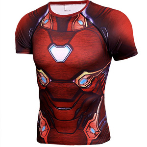เสื้อยืดแขนยาวผู้ชายลายไอรอนแมน ทรงโอเวอร์ไซส์ ระบายอากาศได้ดี เป็นมิตรกับสิ่งแวดล้อม ผลิตจากโพลีเอสเตอร์ แห้งเร็ว คอกลม สไตล์สปอร์ต ลำลอง - Product Image 1