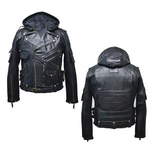 Casual Jacket Windproof Winter Men Pu <b>Leather</b> Jacket Fashion Motorcycle-Protective <b>Black</b> Jackets With Hoodie - Product Image 5