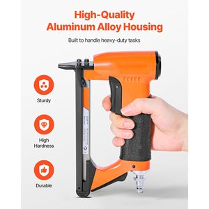 22 Gauge Pneumatic <b>Staple</b> Gun Air Upholstery Stapler 71 Series Fine Wire <b>Staples</b> 3/8\" Crown 1/4\" 5/8\" Length Max 180PCS L - Product Image 5