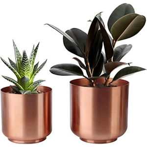 Pot de fleurs vintage en métal doré avec support, pour intérieur et extérieur, en fer, pour la décoration de la maison et du jardin, prix le plus bas. - Product Image 6