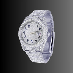 Reloj BOJ R.O.L.E.X.03 de Lujo con Piedra Blanca, Cuarzo Analógico, Acero Inoxidable, Automático, Resistente al Agua 3BAR, Movimiento Japonés - Product Image 1