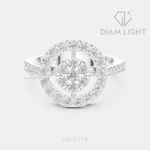 Bague de fiançailles en diamant de laboratoire certifié IGI 0,732 carats, or blanc 14 carats, taille ronde, clarté VS+, couleur F+, pour mariage ou anniversaire - Product Image 1