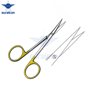Ciseaux chirurgicaux Iris-Kilner 11,5 cm (4-1/2 pouces) droits en carbure de tungstène doré, en acier inoxydable de précision - Product Image 6