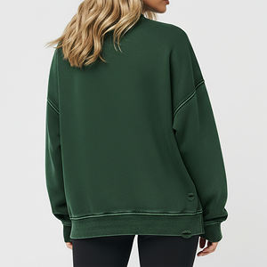 Nouveau Sweat-shirt Femme Streetwear 2025 en Coton 100% 400 g/m² Délavé à l'Acide, Col Rond, Coupe Oversize Vintage - Product Image 6