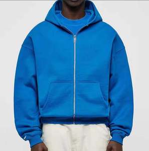 Full <b>Zip</b> Up Hoodie Heavyweight Oversized Dropshoulder 100% Cotton Fleece Full <b>Zip</b> up Hoodie With Custom Printed Embroidered Logo - Product Image 5