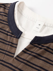 New Arrival High Quality 100% Cotton Jersey Knitted Eco-Friendly Breathable Anti-UV Quick Dry Striped O-Neck Men's T-Shirt - Product Image 4