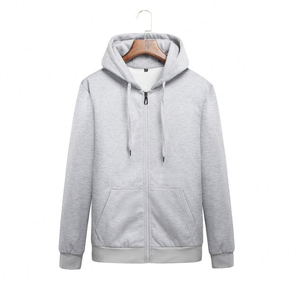 Top Quality Heavyweight Fleece Boxy Fit Zipper Hoodie Oversized Streetwear Custom Puff Print <b>Cropped</b> <b>Zip</b> <b>up</b> Hoodies Men - Product Image 3