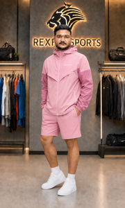 REXFIT SPORTS 2026 Custom <b>Men</b>’s Nylon Windbreaker <b>Jacket</b> and Shorts Set <b>Lightweight</b> Hooded Tracksuit for Gym Running Outdoor - Product Image 5
