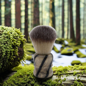 Pinceau de rasage en perles synthétiques avec manche en métal durable composé de cheveux synthétiques de haute qualité - Product Image 4