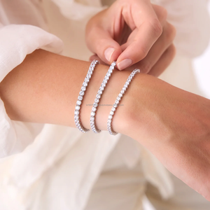 5 Carat Round Cut Lab Grown Diamond Tennis Bracelet 14k White <b>Gold</b> Fine Wrist Jewelry for Women - Product Image 3