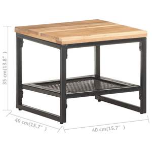 Mesa Auxiliar de Madera Maciza de Acacia en Color Marrón y Mesa Consola de Hierro con Recubrimiento en Polvo Negro - Product Image 6
