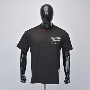 Camisetas de Manga Corta para Hombre, Cuello Redondo, Algodón Negro, Corte Regular, Estampado Frontal con Letras, Calidad Premium - Product Image 1