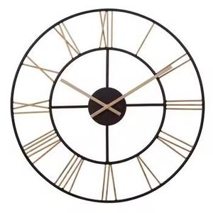Luxury Modern Square <b>Wall</b> <b>Clock</b> Black Metal Frame Roman Numeral Skeleton Design Silent Timepiece for Office Home <b>Decor</b> - Product Image 4