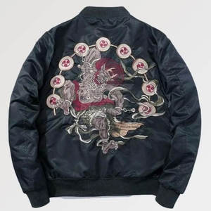 Chaqueta Sukajan de Satén a la Moda para Hombre, Tela Ligera, Bordado Elegante y Atuendo Casual Cómodo - Product Image 2