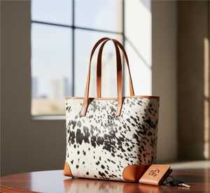 กระเป๋าโท้ทหนังแท้คุณภาพสูง - ความจุขนาดใหญ่ สำหรับผู้หญิง ดีไซน์ปักลายอเนกประสงค์สำหรับฤดูร้อนและฤดูใบไม้ร่วง ปรับแต่งได้ - Product Image 5