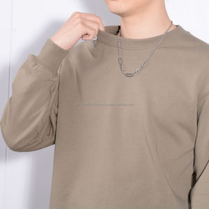 Otoño invierno nuevo 350 gramos tela de salud cuello redondo personalizado crewnecks hombres sin cuello popular logo pullover - Product Image 4