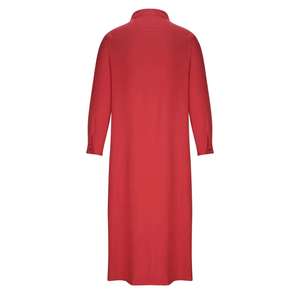 Túnica Jubba para Hombre de Oriente Medio, Pantalones Thobe Árabes de Verano en Rojo, Tela de Poliéster Hilado, Casual, Transpirable, Cuello en V, Manga Larga, Holgado - Product Image 2