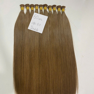 Prix de gros Extensions de cheveux humains en vrac vierges vietnamiens 100% bruts Styles droits naturels Cheveux à la mode de couleur brune - Product Image 5