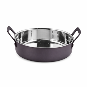 Nouveau mini plat de service écologique en acier inoxydable bol à soupe de couleur noire avec poignée Design élégant - Product Image 1