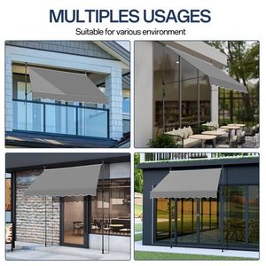 Tenda da Sole Retrattile Grigia 200 cm (L) x 120 cm (P) x 200 cm (A) - Product Image 5