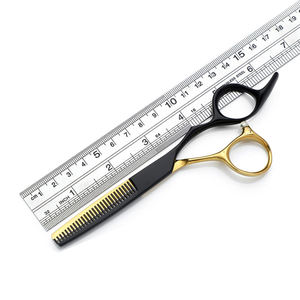 Tijeras Profesionales para Cabello de Acero Inoxidable Japonés 4Cr13, Negras y Doradas, de Mango Largo para Diestros, Gran Venta - Product Image 4