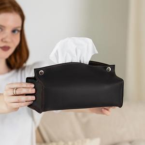 Funda de Caja de Pañuelos de Cuero Genuino de Estilo Lujoso, Ligera, Clásica y Sencilla para el Hogar y la Oficina |   Logotipo Personalizado al por Mayor - Product Image 3