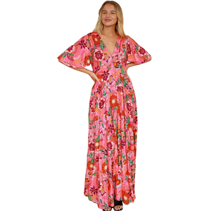 Vestido largo informal de verano con estampado floral para mujer - Product Image 2