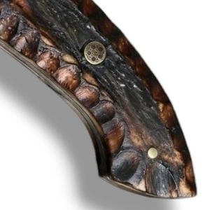 Cuchillos de Caza Coleccionables con Hoja de Acero con Patrón de Damasco, Diseño de Hoja Fija con Mango Ornamental para Campismo y Senderismo al Aire Libre - Product Image 5