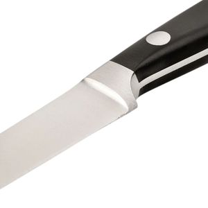 Couteaux d'office de cuisine à manche noir avec lame droite argentée et pointe, poignée triple rivet pour couper les fruits et légumes - Product Image 2