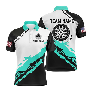 Polo personnalisé pour hommes, manches courtes, col boutonné, nom de l'équipe imprimé, maillot de sport - Product Image 1