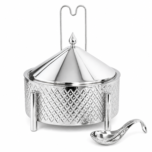 Luxury Gold Stainless Steel <b>Soup</b> Tureen Chafing Dish Lid Spoon Serving <b>Pot</b> Buffet Food Warmer Hotel Restaurant Decor - Product Image 2