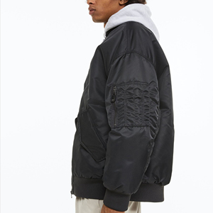 Wholesale High Street Style Men's <b>Winter</b> <b>Waterproof</b> Polyester Satin Bomber <b>Jackets</b> Custom Made 2026 Plus Size High Quality Front - Product Image 4