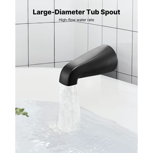 Juego de grifería monomando para bañera y ducha con cabezal de ducha tipo lluvia de 6 pulgadas y caño de bañera completo - Product Image 5
