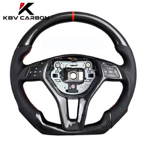 Volant en fibre de carbone style C63/E63 personnalisé KBV pour <span class=keywords><strong>Mercedes</strong></span> W204 W212 avec fond plat - Product Image 2