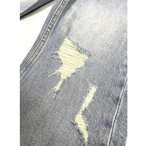 Vaqueros de mezclilla rasgados de pierna ancha estilo punk a la moda, 100% algodón, con logo personalizado, calidad de moda urbana. - Product Image 5