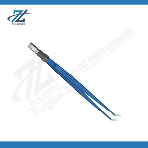 Pinces bipolaires européennes droites et angulaires en titane, revêtement bleu, pointe fine 1,0 mm, instrument microchirurgical, fabricant Pakistan - Product Image 4