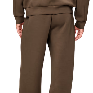 Pantalones Deportivos de Felpa Marrón para Hombre, Corte Ancho y Relajado, Cintura con Cordón, Logotipo Personalizado, Estilo Urbano, OEM - Product Image 4