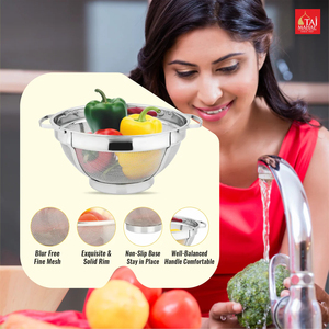 New Style S.S Colander Super Heavy <b>Mesh</b> <b>Basket</b> Kitchen Sink Basin for Rice Washing Vegetable <b>Basket</b> - Product Image 6