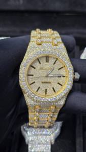 นาฬิกาข้อมือหรูหรา หน้าปัดอนาล็อก ประดับเพชรโมอิสซาไนต์ สำหรับผู้ชายและผู้หญิง ระบบจักรกลอัตโนมัติ กันน้ำ หน้าปัดขนาด 43 มม. สายขนาด 22 มม. สไตล์ฮิปฮอป - Product Image 5