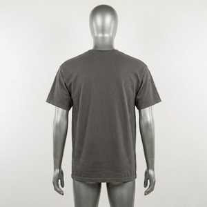 Camiseta de Hombre Gris Oscuro Lisa, Cuello Redondo, Manga Corta, Algodón Premium, Estilo Básico, Informal, Minimalista, Cómoda y Transpirable - Product Image 4