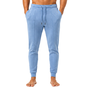 Custom <b>Mens</b> <b>Slim</b> <b>Fit</b> Waffle Knit Pants Casual Textured Trousers Elastic Waist Drawstring Lightweight Sports <b>Jogger</b> Bottoms <b>Mens</b> - Product Image 3