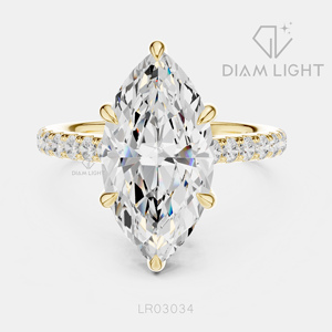 Bague de fiançailles en or blanc 14 carats, couleur F+, clarté VS+, pour femme, bague de luxe certifiée IGI, diamant de laboratoire taille marquise 3,65 carats - Product Image 3