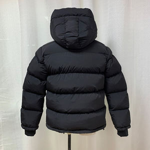 Blouson matelassé noir pour homme avec capuche, doudoune d'hiver rembourrée, manteau d'extérieur décontracté, streetwear personnalisé - Product Image 2