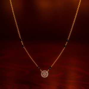 Rose Gold Plated Diamond and Pearl Mangalsutra Chain by DANTA Women's Everyday Wear India Origin - Product Image 1
