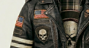 Men Silk Screen Printed 500g Washed Stand Collar Zip-Up Vintage <b>Motorcycle</b> <b>Jacket</b> Racing Wear <b>Summer</b> Winter Spring - Product Image 2